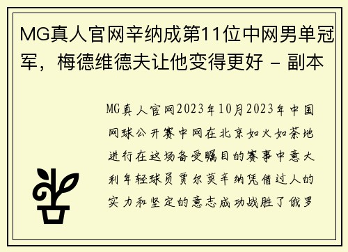 MG真人官网辛纳成第11位中网男单冠军，梅德维德夫让他变得更好 - 副本